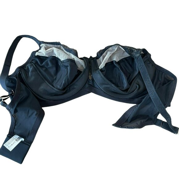 Bramour by Glamorise size 46D Underwire Bra Black Tribeca 7006 Lace Womens - Picture 4 of 6